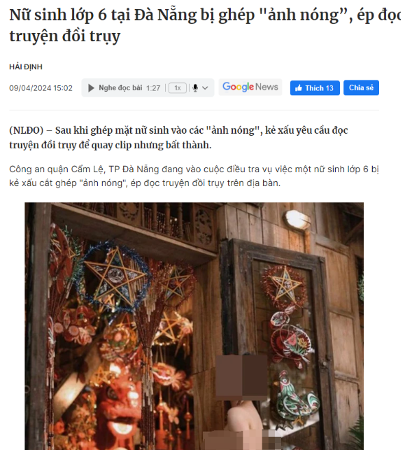 PS合成技术!越南坏人强迫12岁女学生阅读淫秽故事,制作不雅视频!